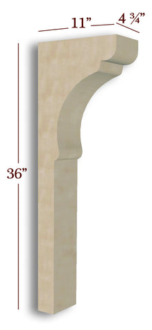 Scalloped Trim to Height Low Profile Island Corbel or Hood Corbel