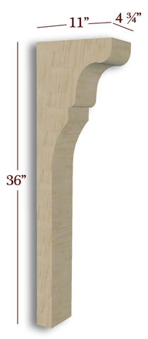 Lexington Trim to Height Low Profile Island Corbel or Hood Corbel