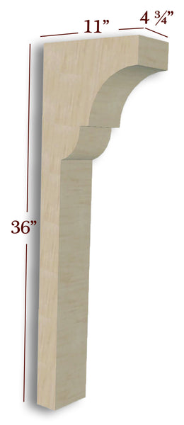 Craftsman Trim to Height Low Profile Island Corbel or Hood Corbel