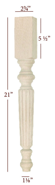 Hamilton Reeded Round End Table Leg