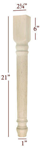 Reeded Lincoln End Table Leg