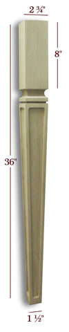 Slender Tapered Full Window Mission Island Leg