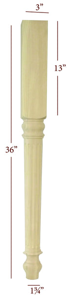 Small Fluted Lincoln Island Leg