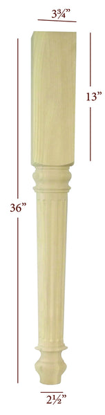 Large Fluted Lincoln Island Leg