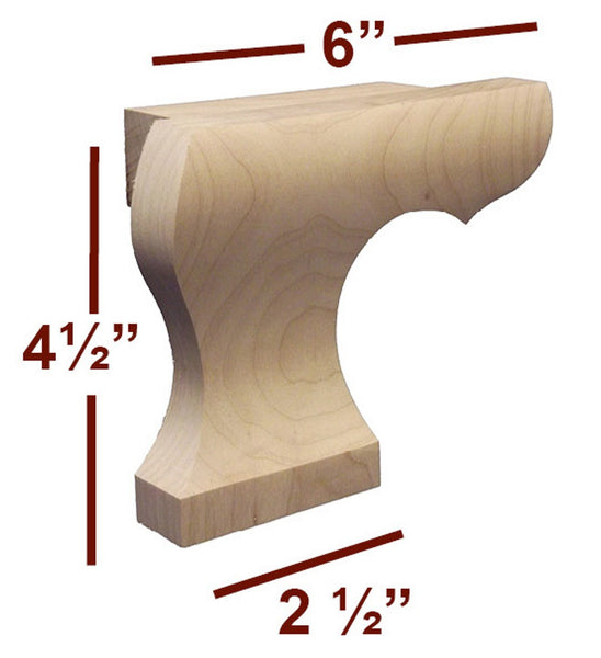 Large Left Curved Edge Pedestal Foot