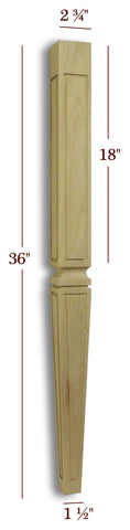 Slender Tapered Outline Window Mission Vanity Leg