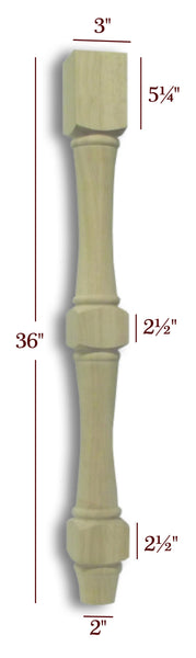 Traditional Cumberland Vanity Leg